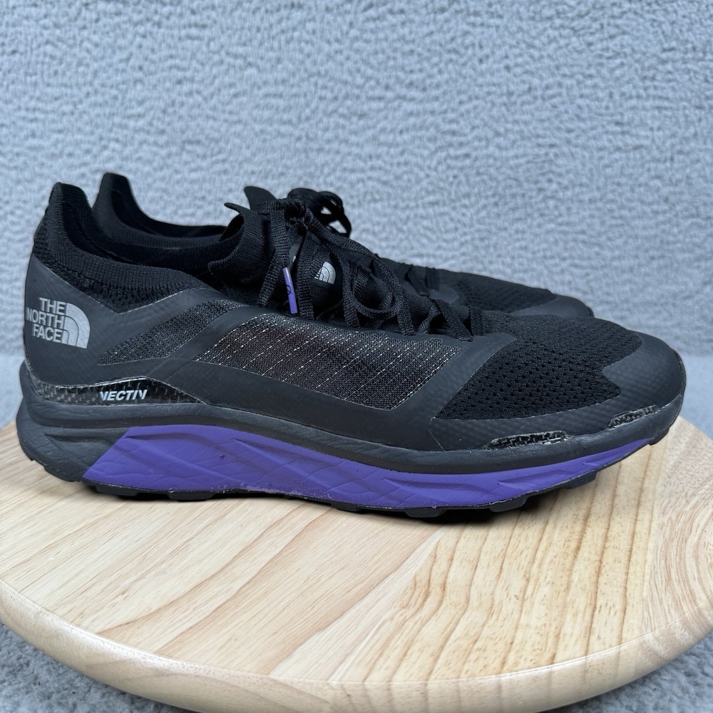 North Face Vectiv Flight Mens Size 11 Black Purple Trail Running Hiking Shoes